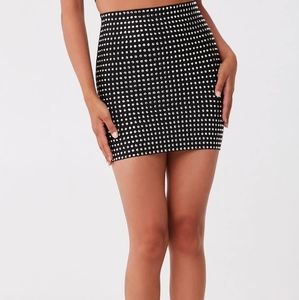 Forever 21 Black Studded Bodycon Mini Skirt